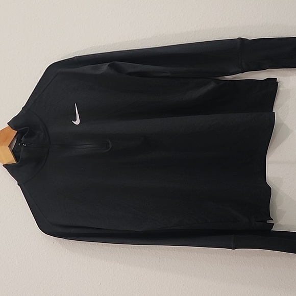 Nike Black Dri-Fit Running 1/4 Zip-Up Long Sleeve Top - Picture 1 of 8